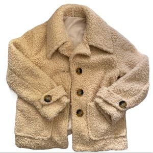 Free People So Soft Peacoat in Ivory XS